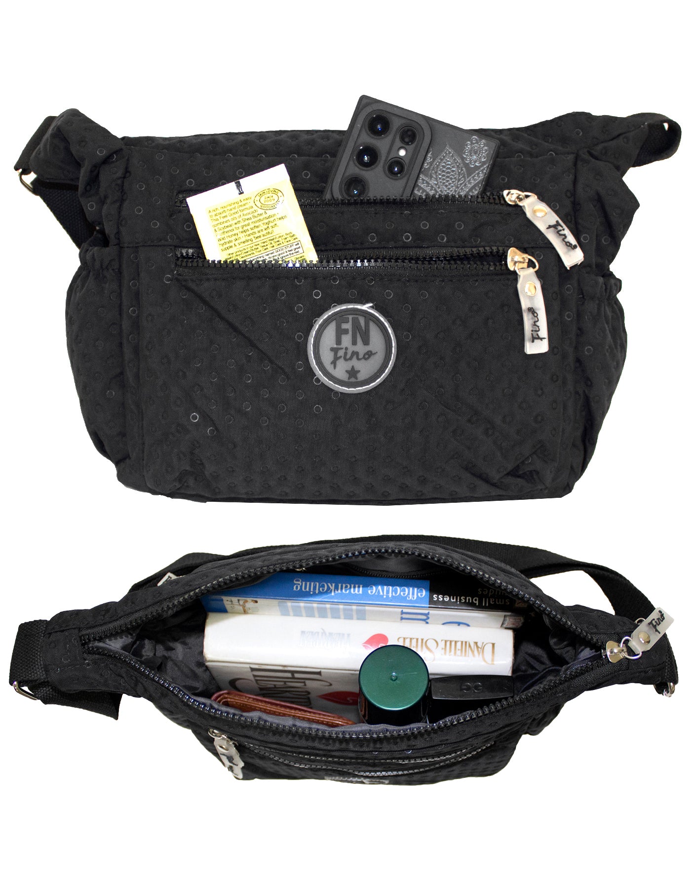 Fino SK-7748 Nylon Sling/ Crossbody Waterproof Ultra-Light Crinkle Bag