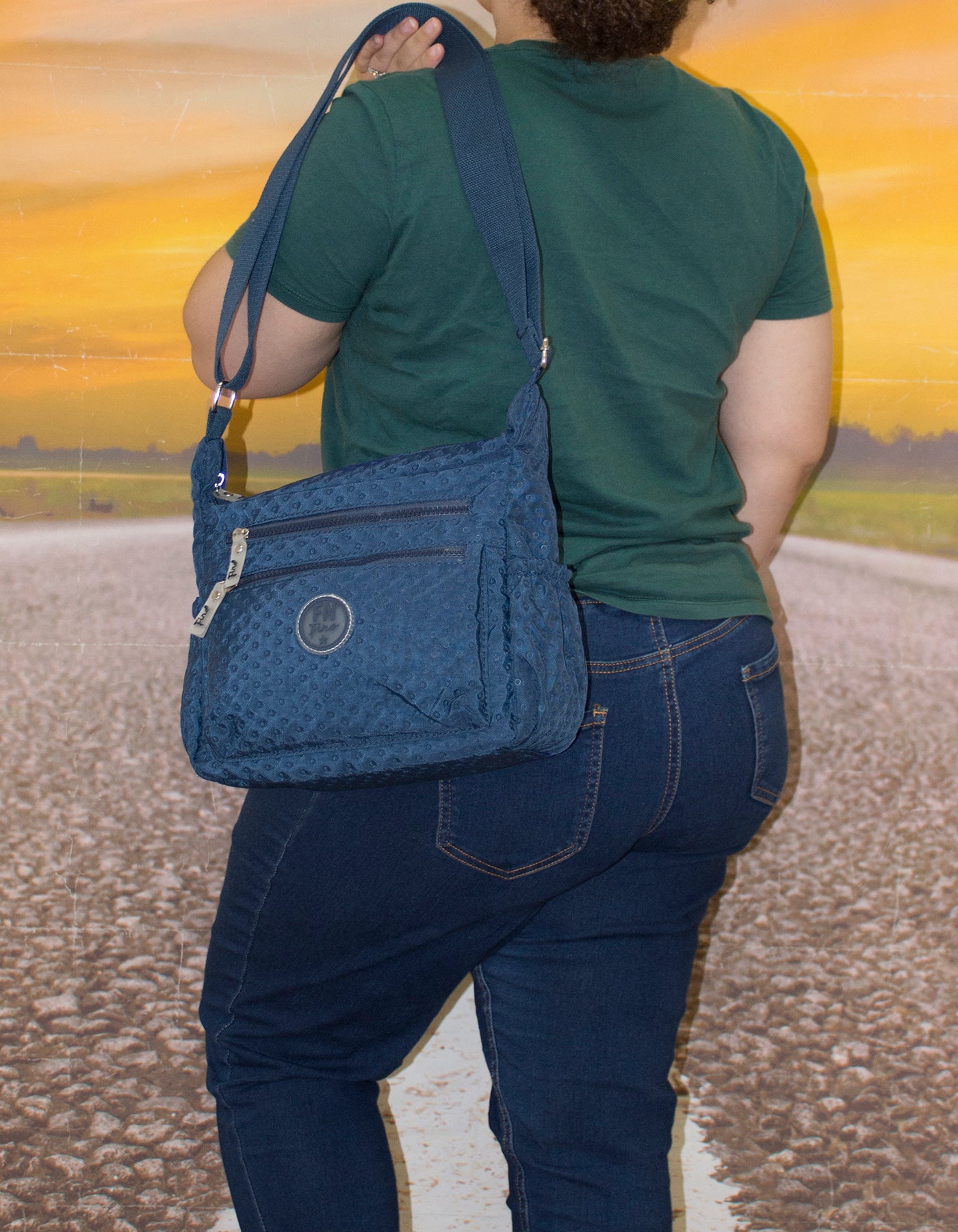 Fino SK-7748 Nylon Sling/ Crossbody Waterproof Ultra-Light Crinkle Bag