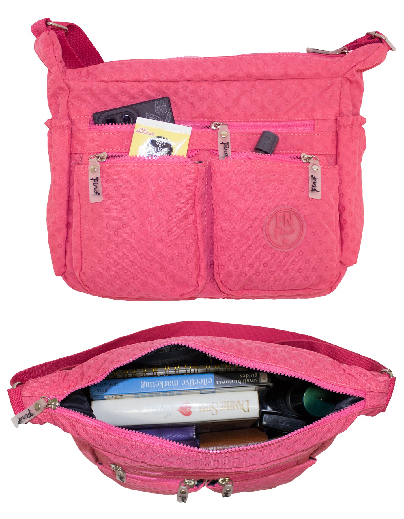 Fino SK-7750 Waterproof Ultra-Light Crinkle Nylon Shoulder/ Crossbody Bag