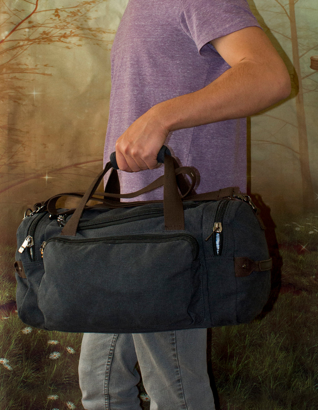 Fino SK-8830 Overnight Hand & Shoulder Washed Canvas Duffel Bag