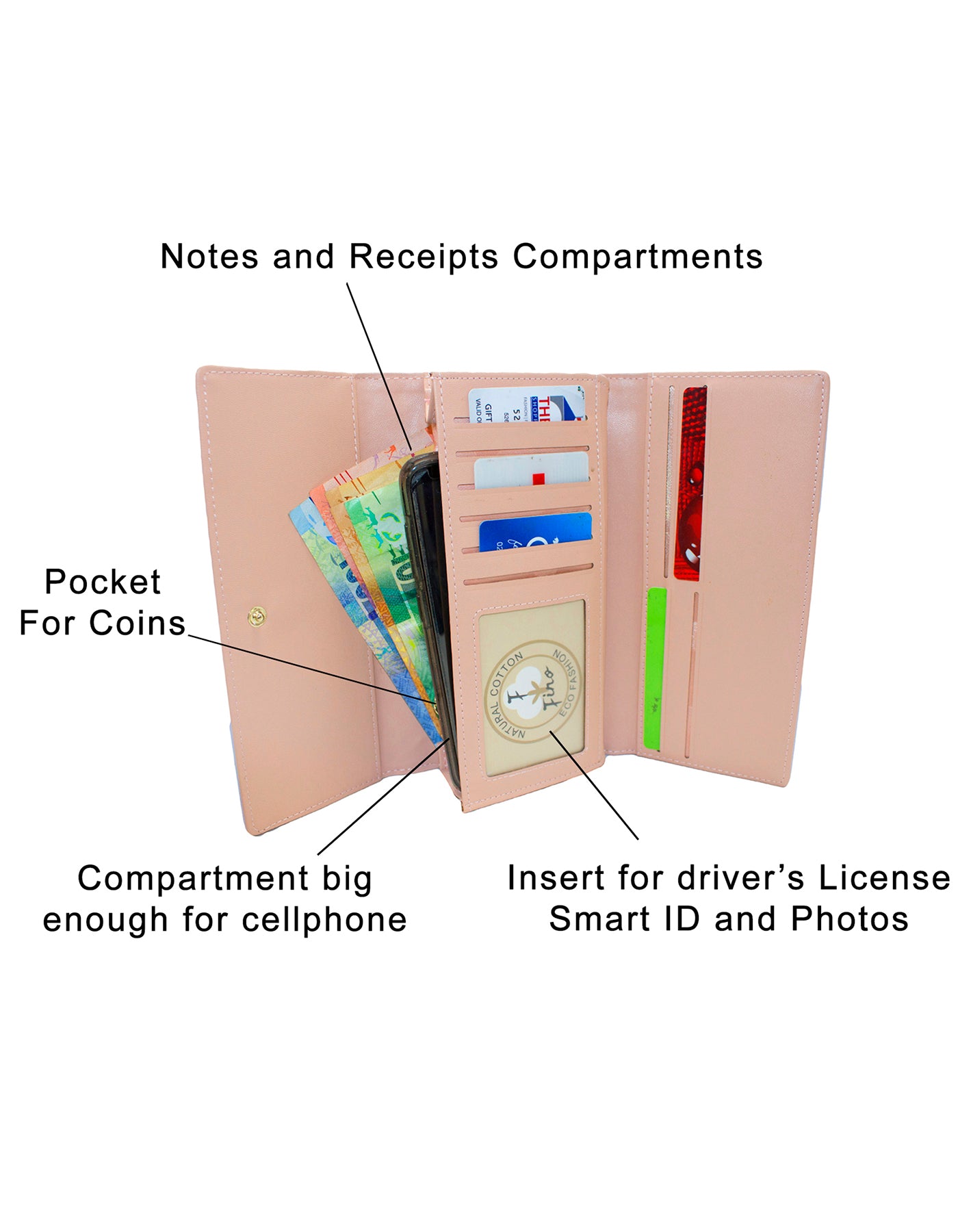 Fino SK-886+51125 Faux Leather Ladies Maxi Fashion Bag & Purse Set - Black