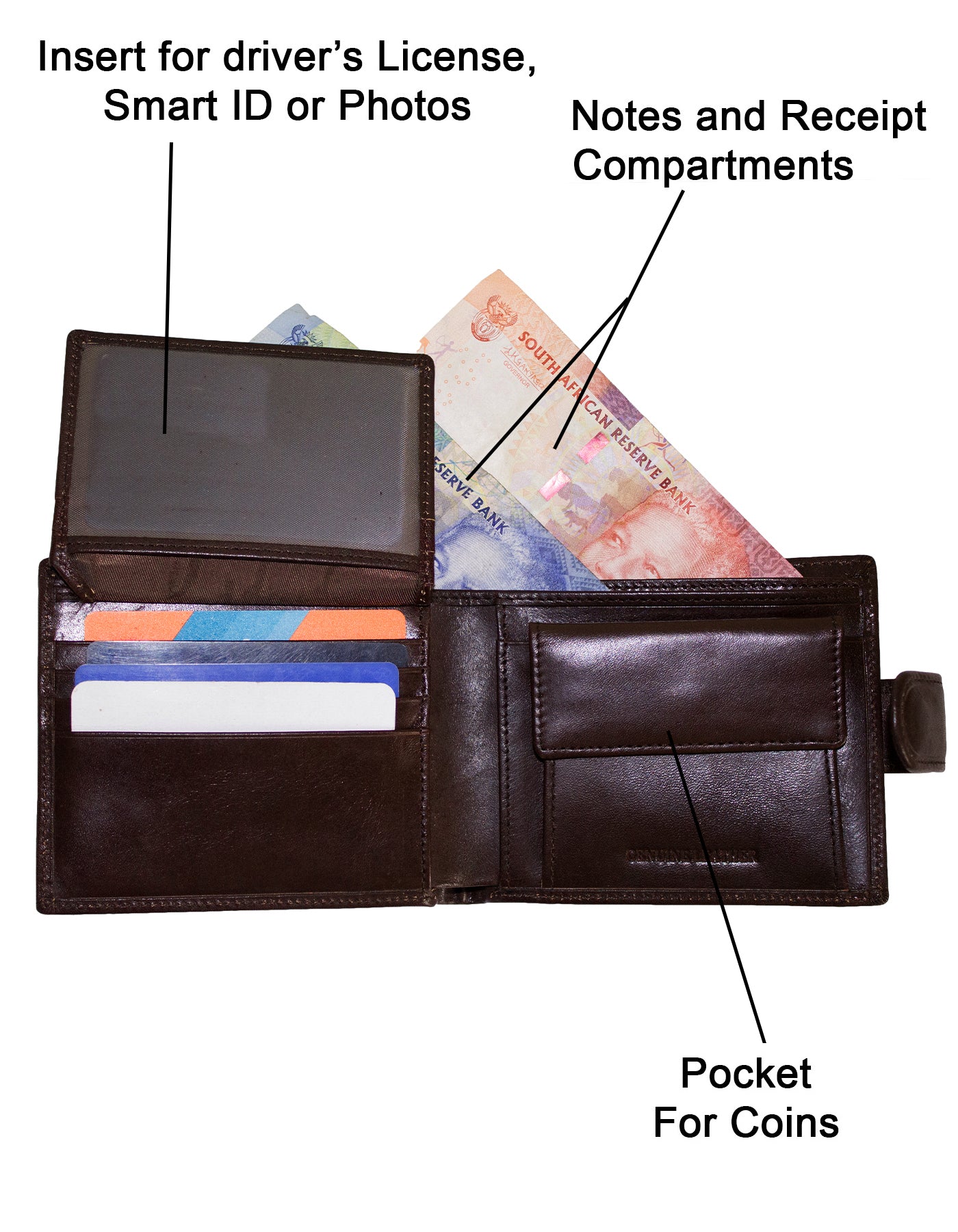 Fino SK-BK011 Top Grain Italian Leather Wallet with Box - Coffee