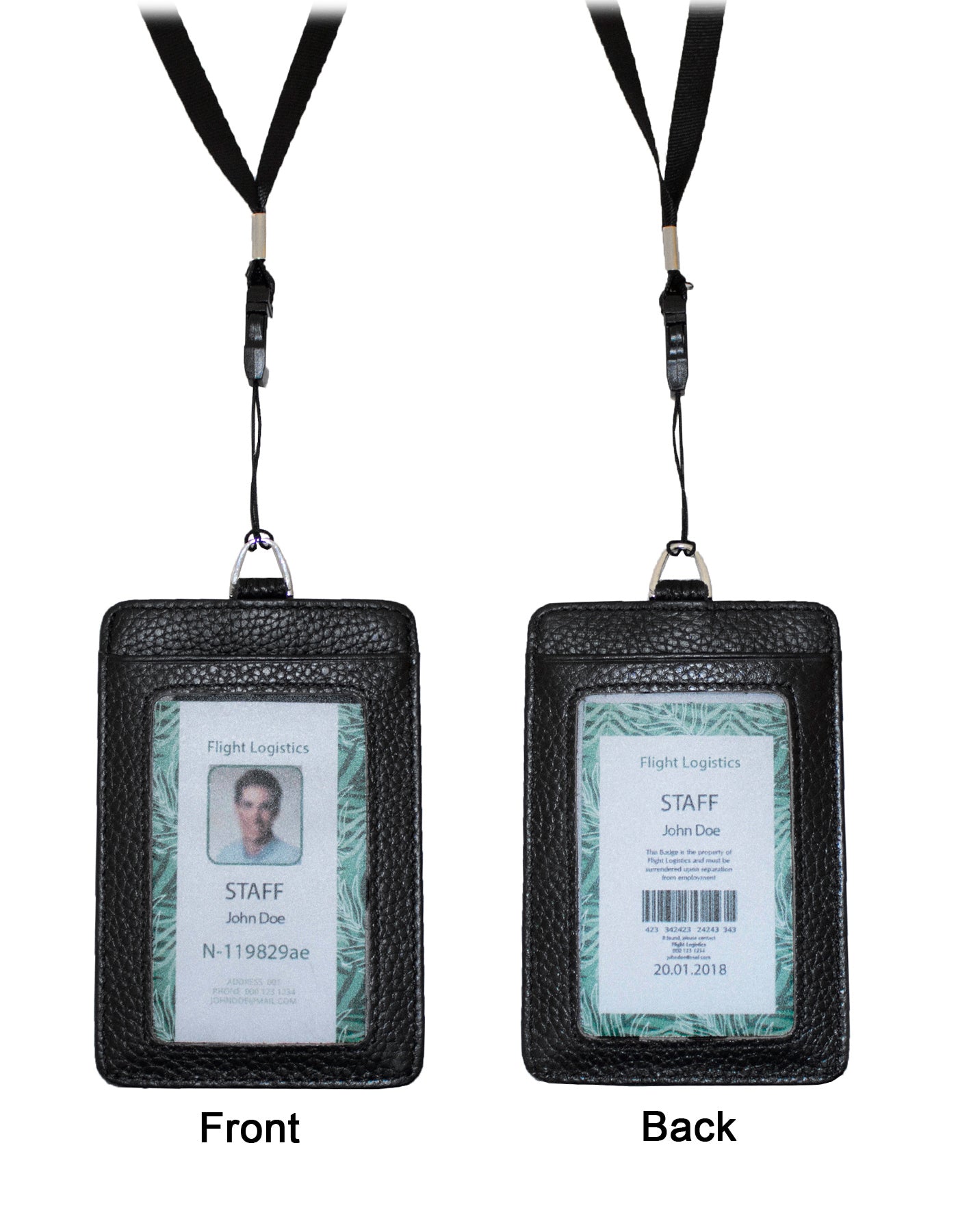 Fino SK-BD0693 Full Grain Genuine Leather Unisex Lanyard with Box