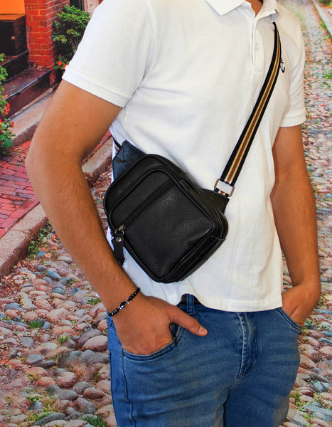 Fino SK-GT201 Unisex Mini Top Grain Genuine Leather Crossbody Bag