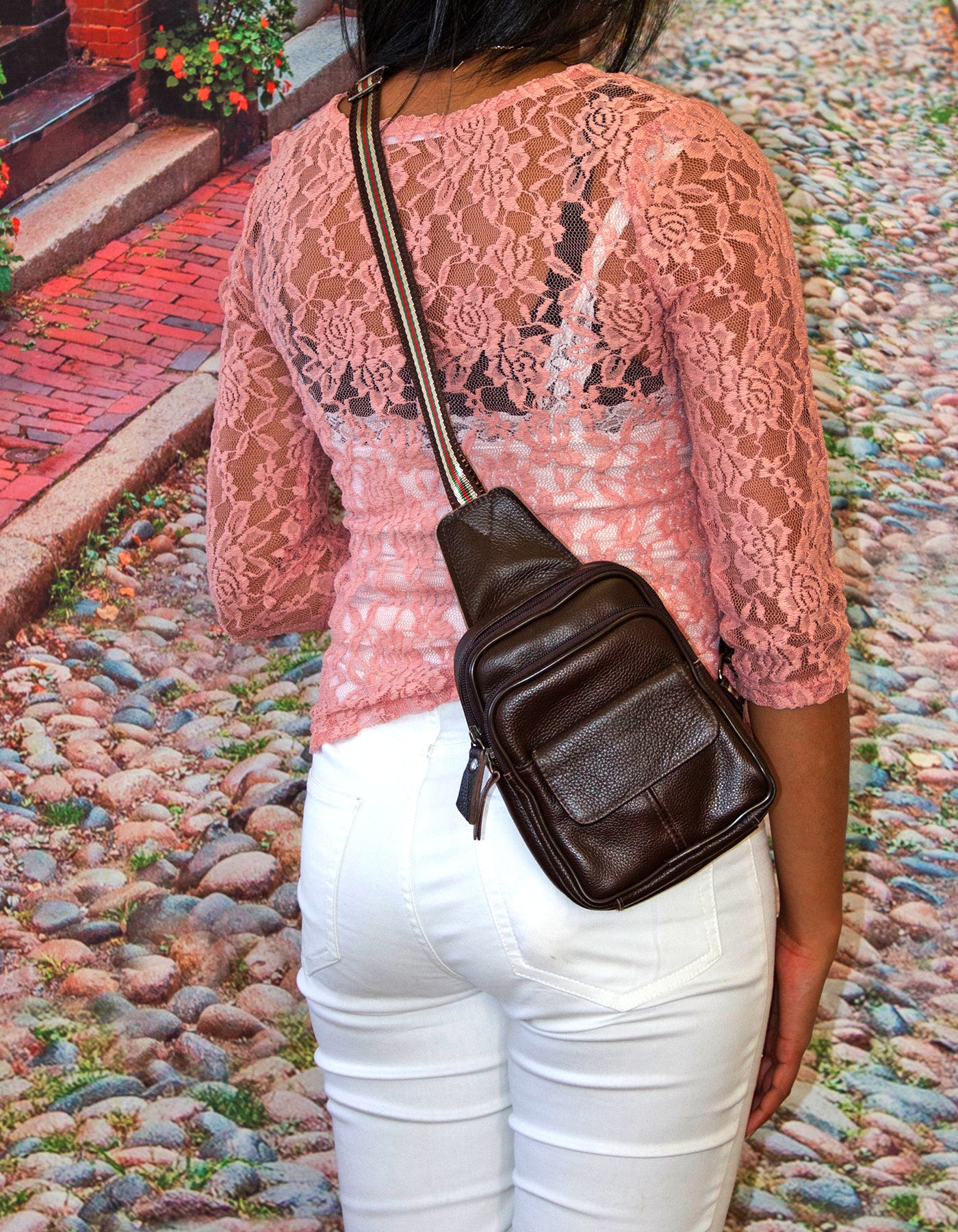Fino SK-GT202 Unisex Mini Top Grain Genuine Leather Crossbody Bag