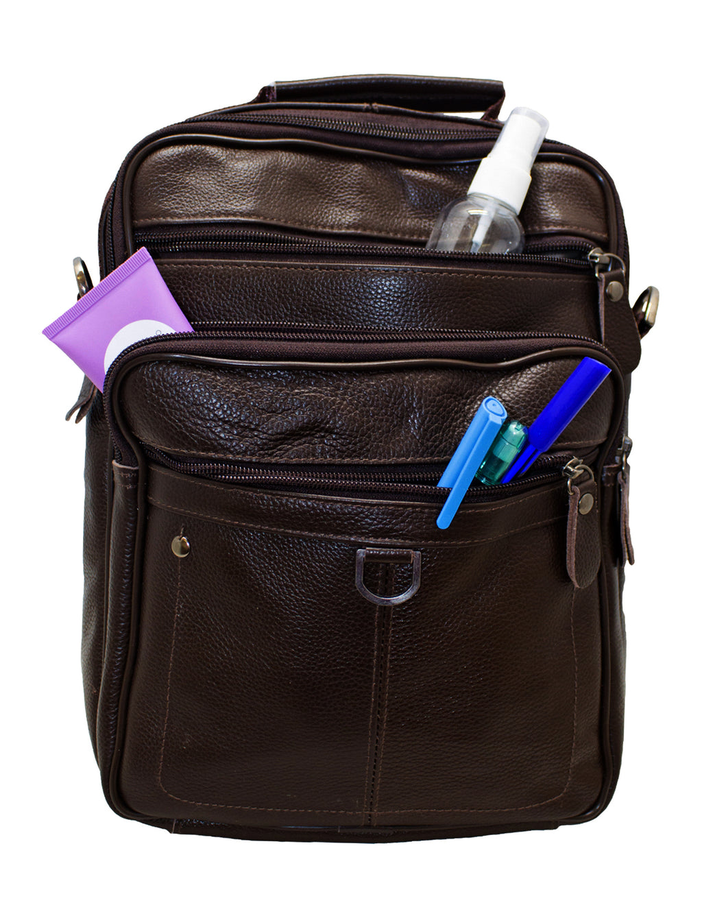 Fino SK-GT208 Unisex Top Grain Genuine Leather Sling/ Tablet Bag