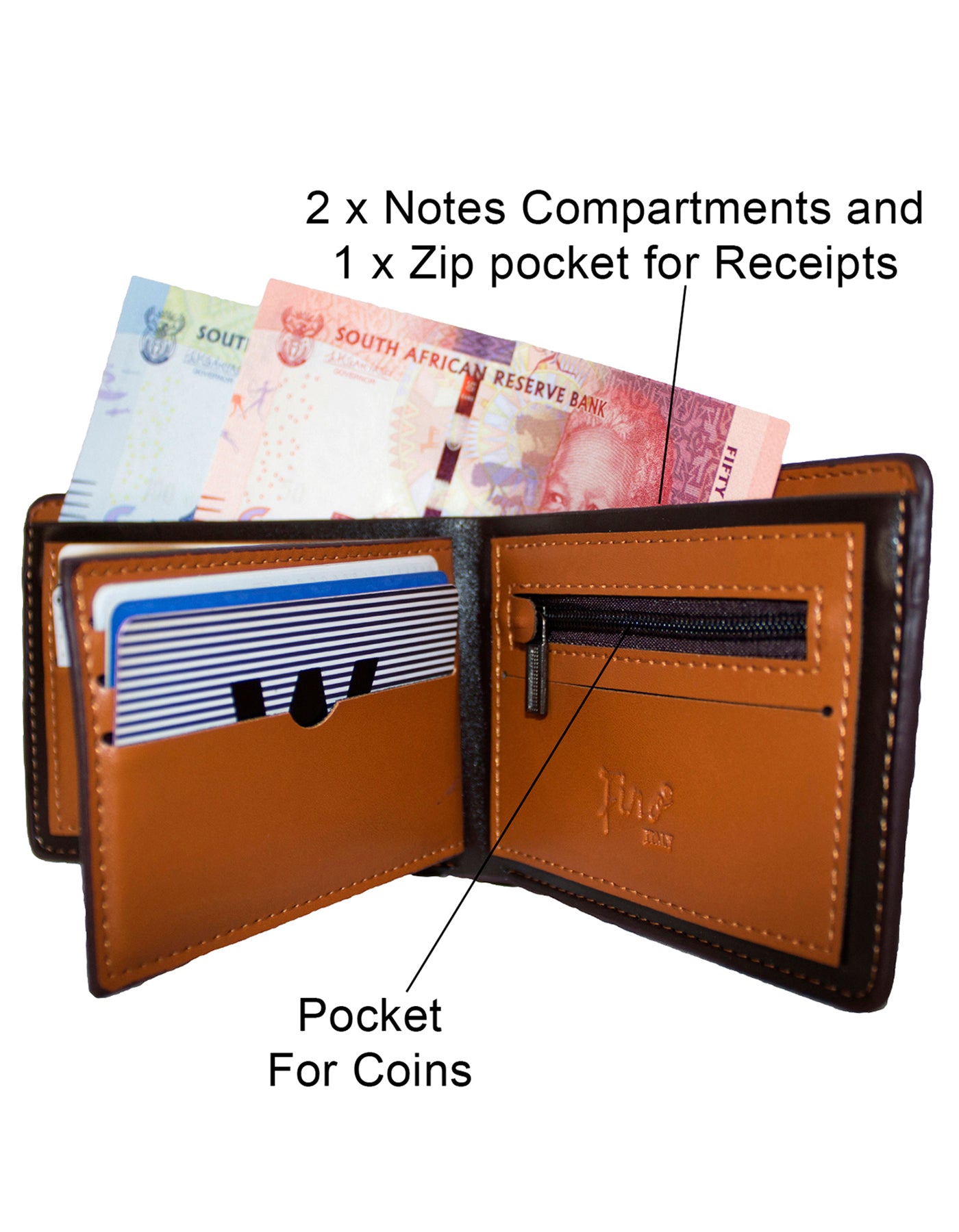 Fino SK-LS086 Soft Luxury Faux Leather Bifold Wallet with Gift Box