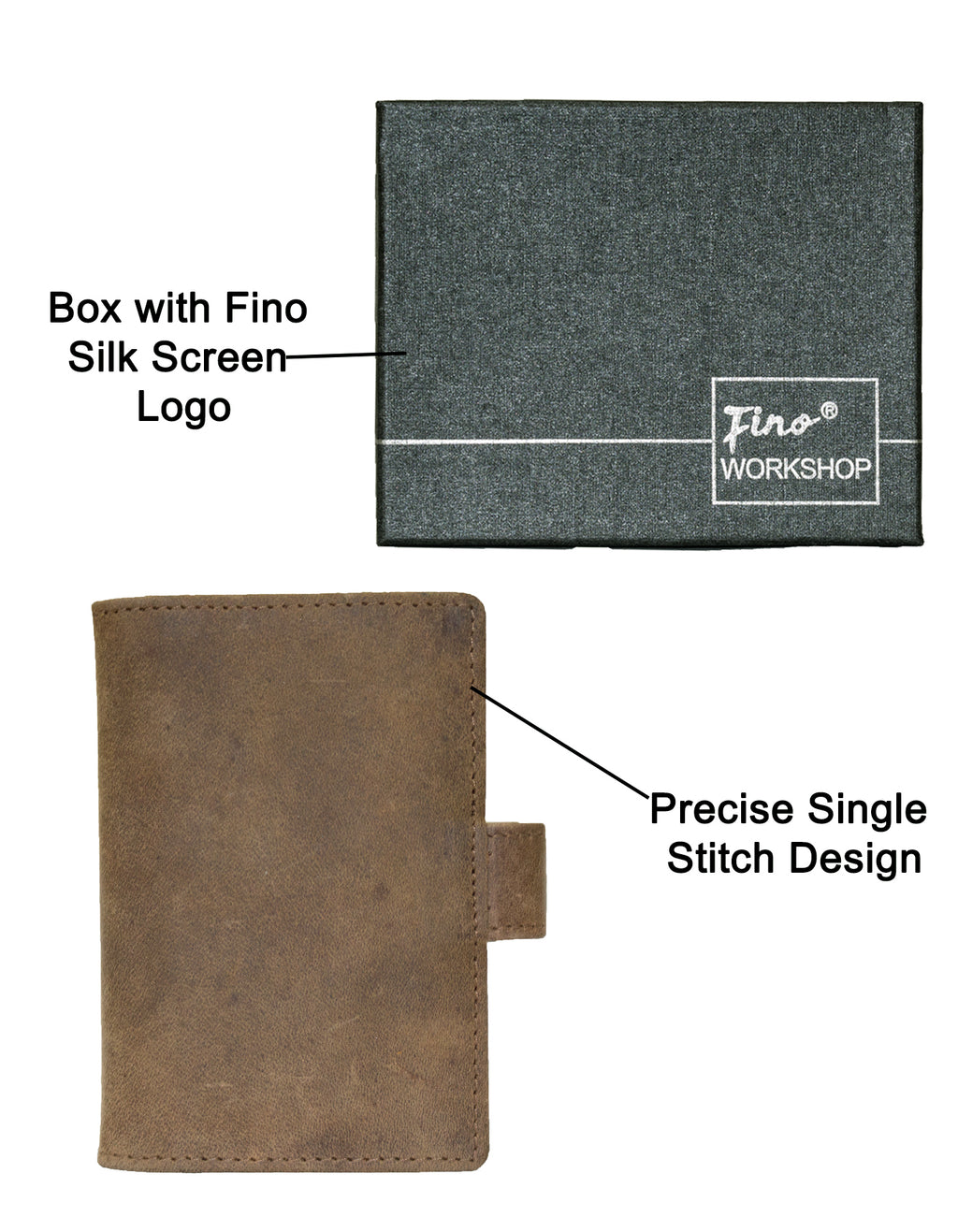 Fino SK-LV1313 Full Grain Genuine Leather Men's Compact Card Holder Wallet