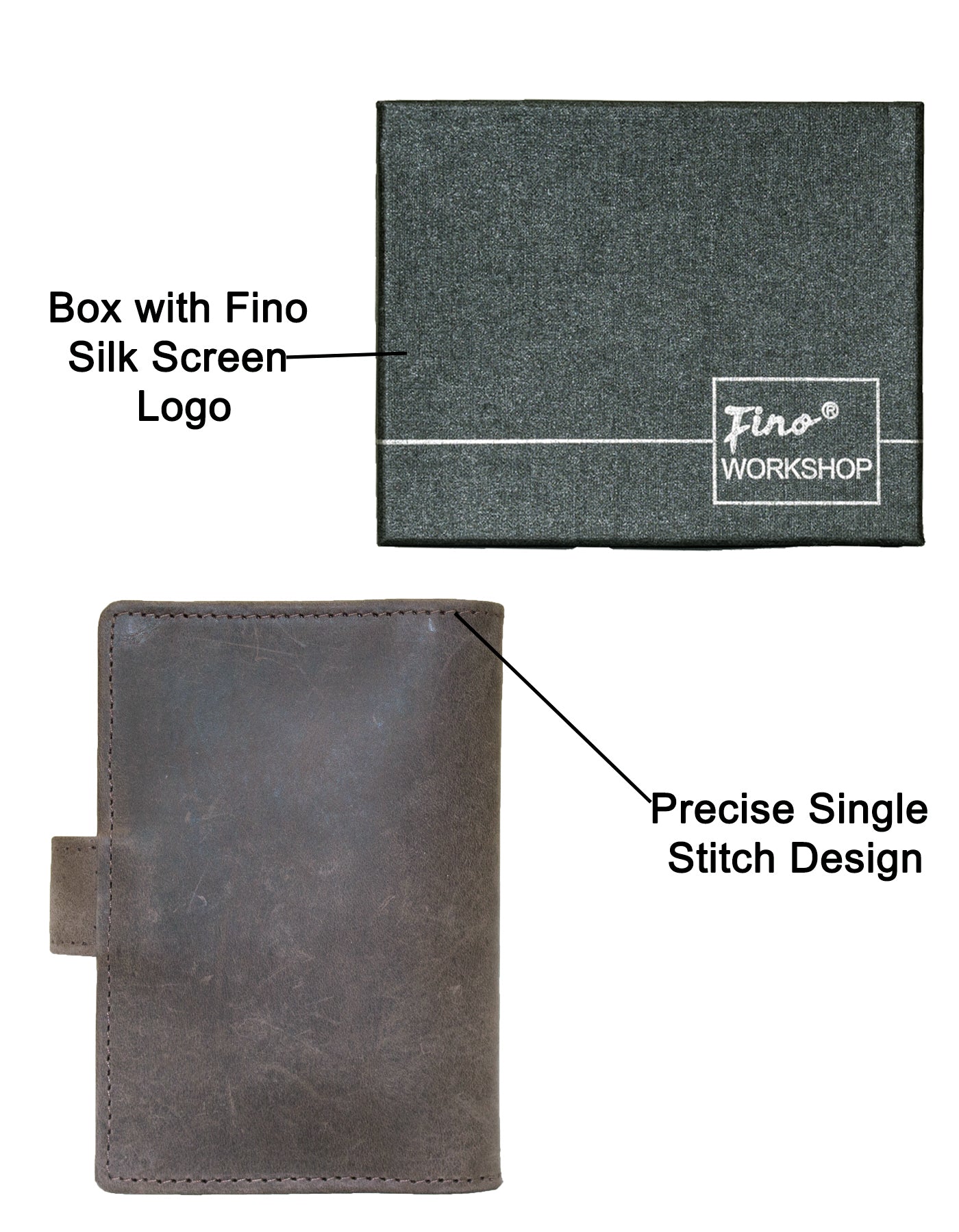 Fino SK-LV1313 Full Grain Genuine Leather Men's Compact Card Holder Wallet