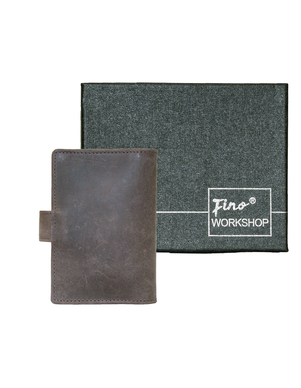 Fino SK-LV1313 Full Grain Genuine Leather Men's Compact Card Holder Wallet