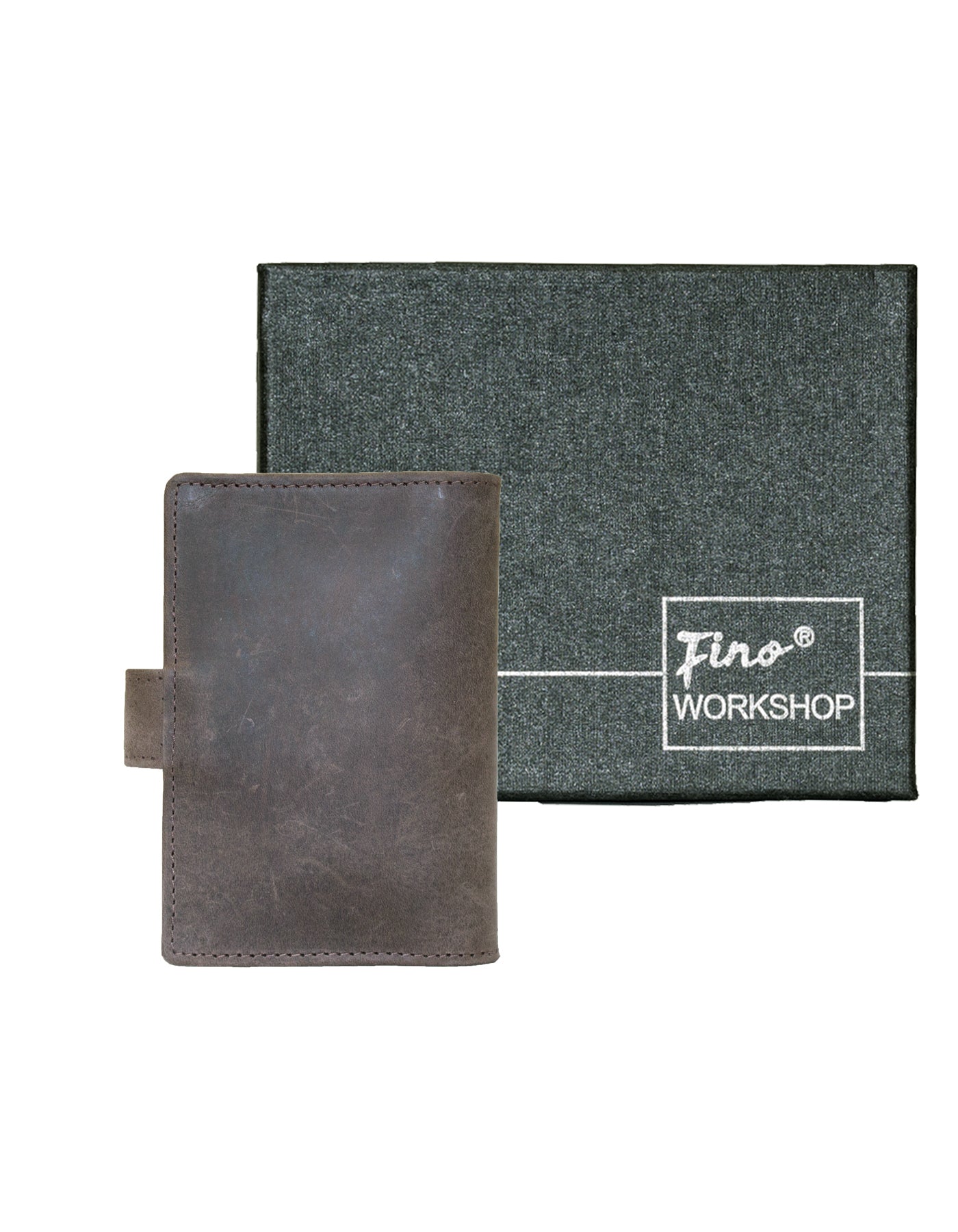 Fino SK-LV1313 Full Grain Genuine Leather Men's Compact Card Holder Wallet