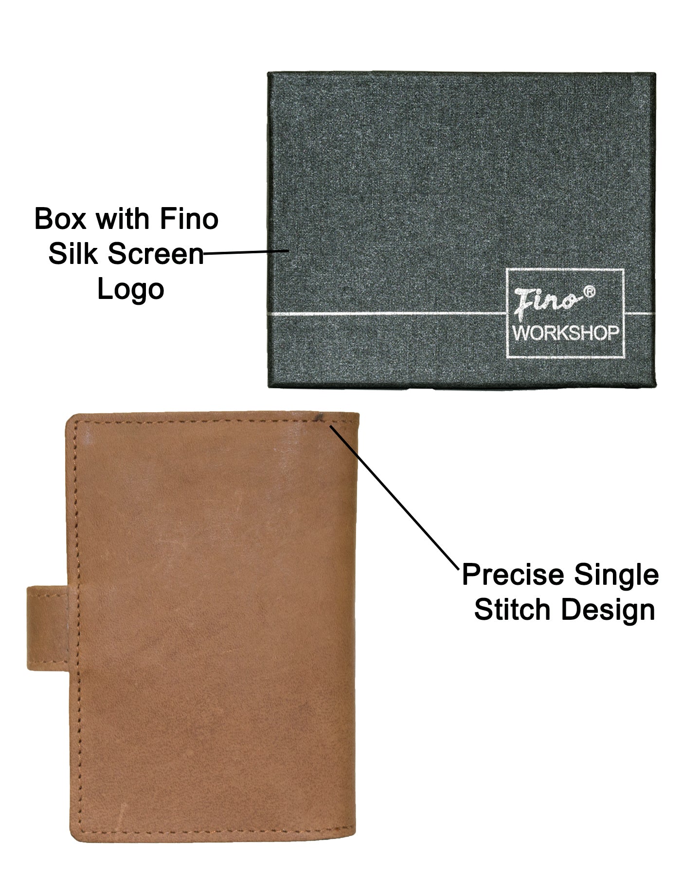Fino SK-LV1313 Full Grain Genuine Leather Men's Compact Card Holder Wallet