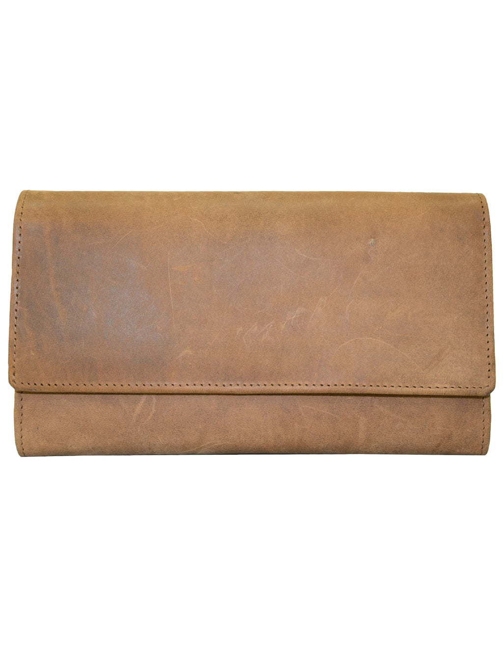 Fino SK-LV1316 Full Grain Genuine Leather Card Holder Tri-Fold Long Purse