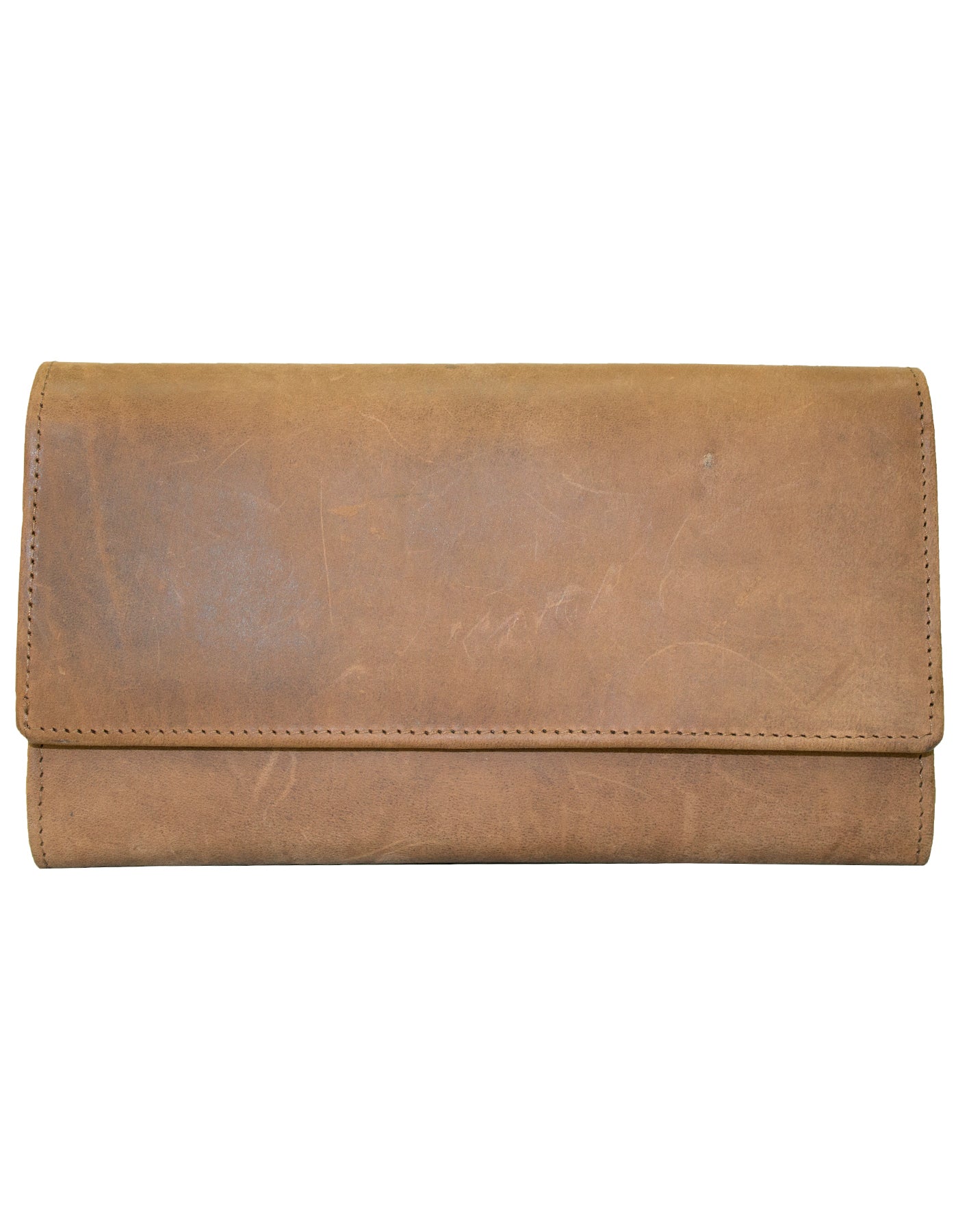 Fino SK-LV1316 Full Grain Genuine Leather Card Holder Tri-Fold Long Purse