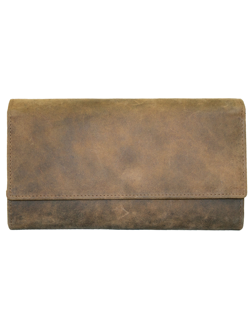 Fino SK-LV1316 Full Grain Genuine Leather Card Holder Tri-Fold Long Purse