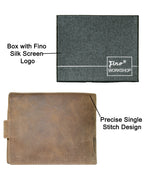 Fino SK-LV3147 Full Grain Genuine Leather Men’s Clip Closure Wallet - Brown