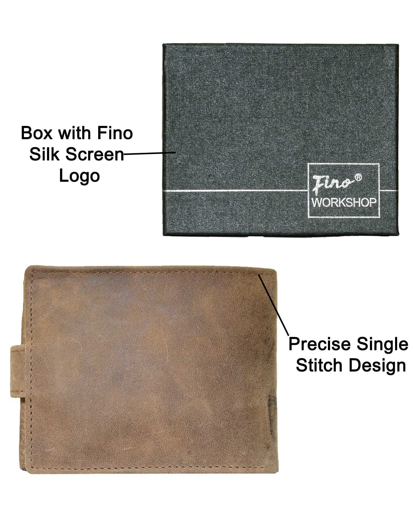 Fino SK-LV3147 Full Grain Genuine Leather Men’s Clip Closure Wallet - Brown