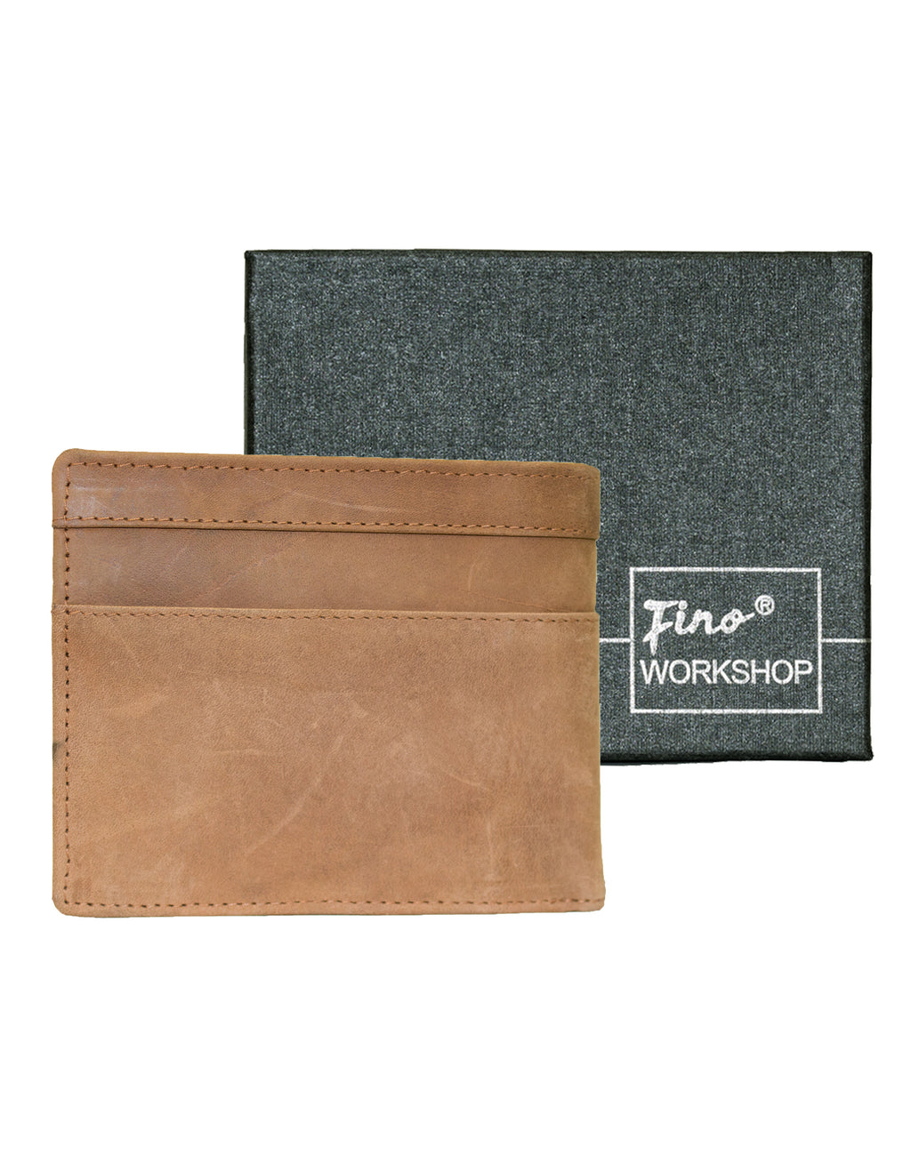 Fino SK-LVH155 Full Grain Genuine Leather Men’s Bifold Wallet - Brown