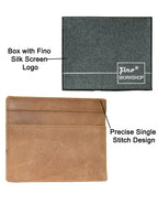 Fino SK-LVH155 Full Grain Genuine Leather Men’s Bifold Wallet - Brown