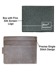 Fino SK-LVH155 Full Grain Genuine Leather Men’s Bifold Wallet - Coffee