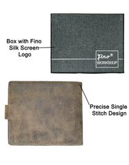 Fino SK-LVMK1 Full Grain Genuine Leather Men’s Clip Closure Wallet - Coffee