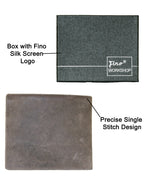 Fino SK-LVMK1 Full Grain Genuine Leather Men’s Bi-fold Wallet - Dark Coffee