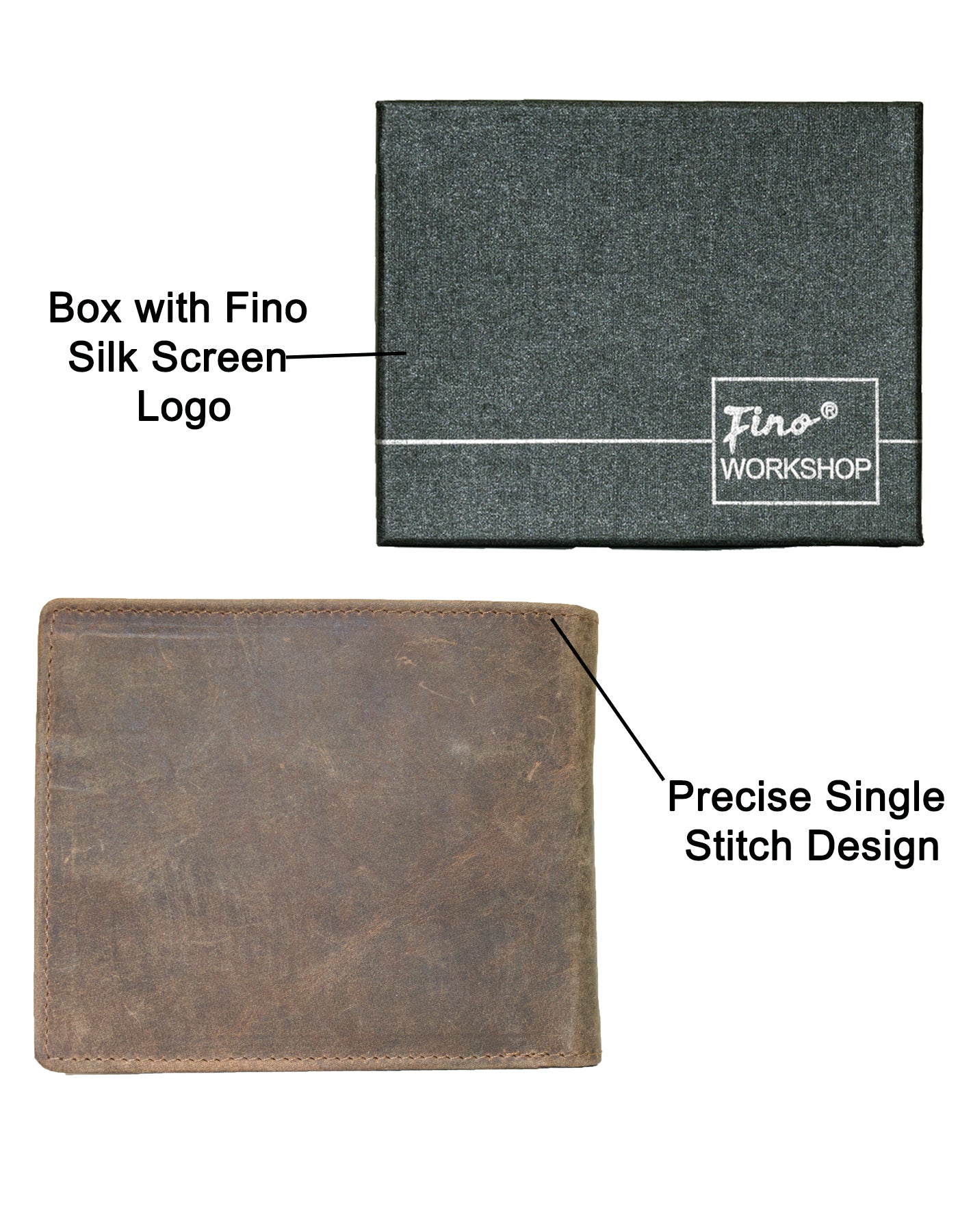 Fino SK-LVMK2 Full Grain Genuine Leather Men’s Bi-fold Wallet