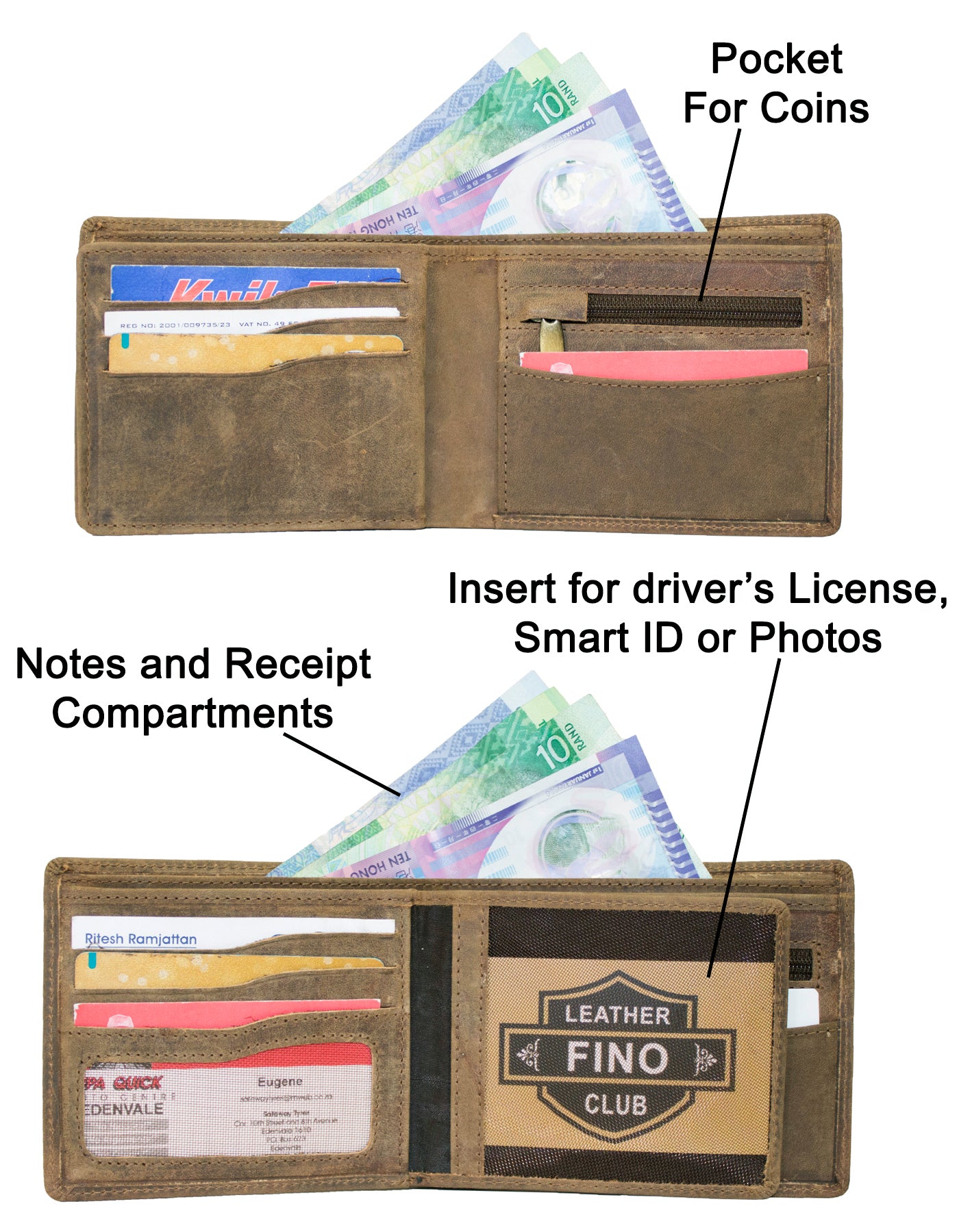 Fino SK-LVMK2 Full Grain Genuine Leather Men’s Bi-fold Wallet