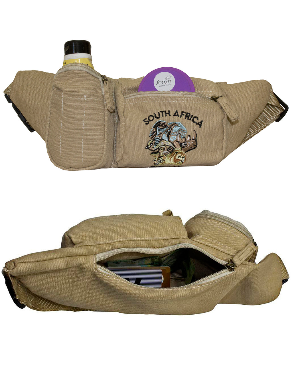 Fino SK-MB729 Canvas Waist Bag/Souvenir Bags with SA Big five Embroidery