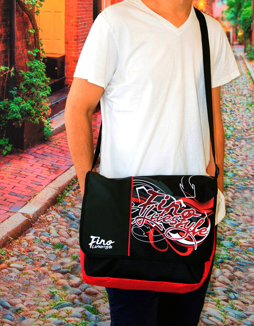 Fino SK-X2221 Lifestyle Unisex Polyester Graffiti Messenger School Bag