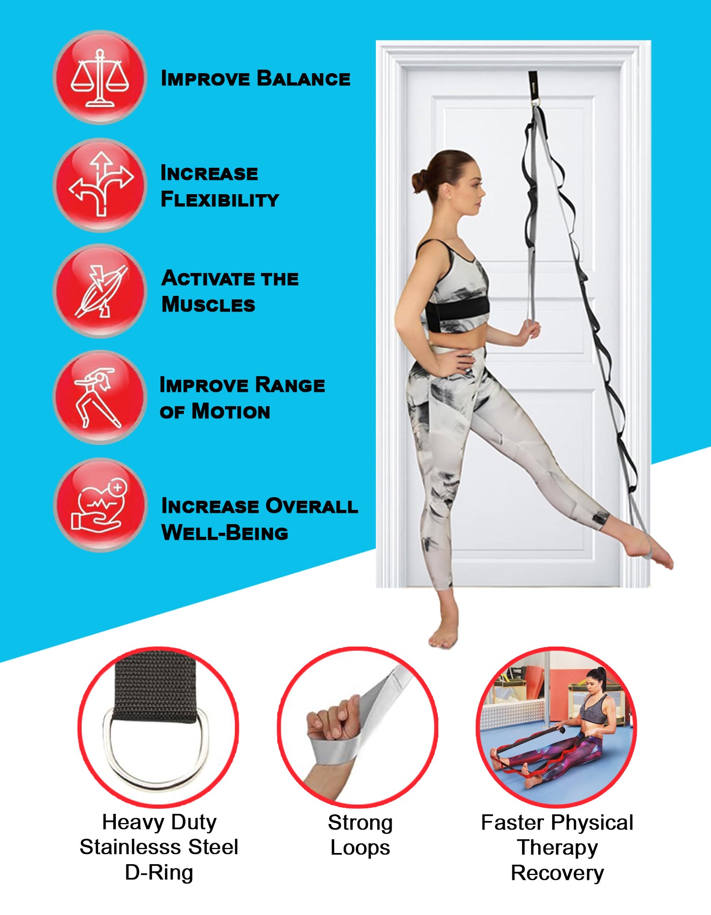 Tumaz Care SR200 Segmented Elastic Rope for Fitness, Yoga & Ballet