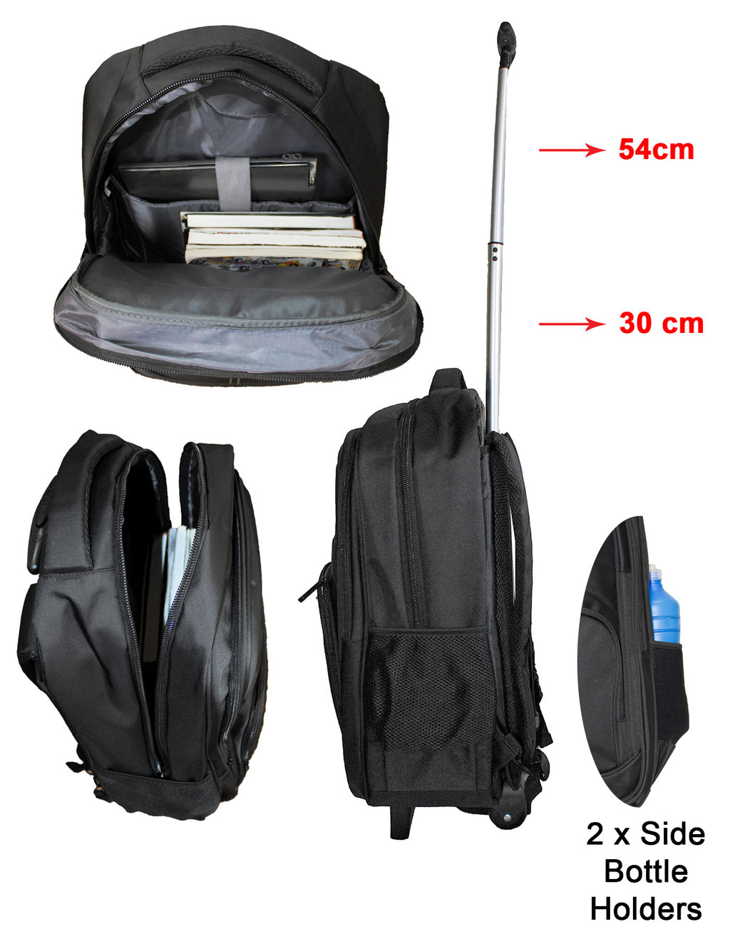 Fino Black Horse ST335 Nylon 17” Laptop Business Trolley Laptop Backpack