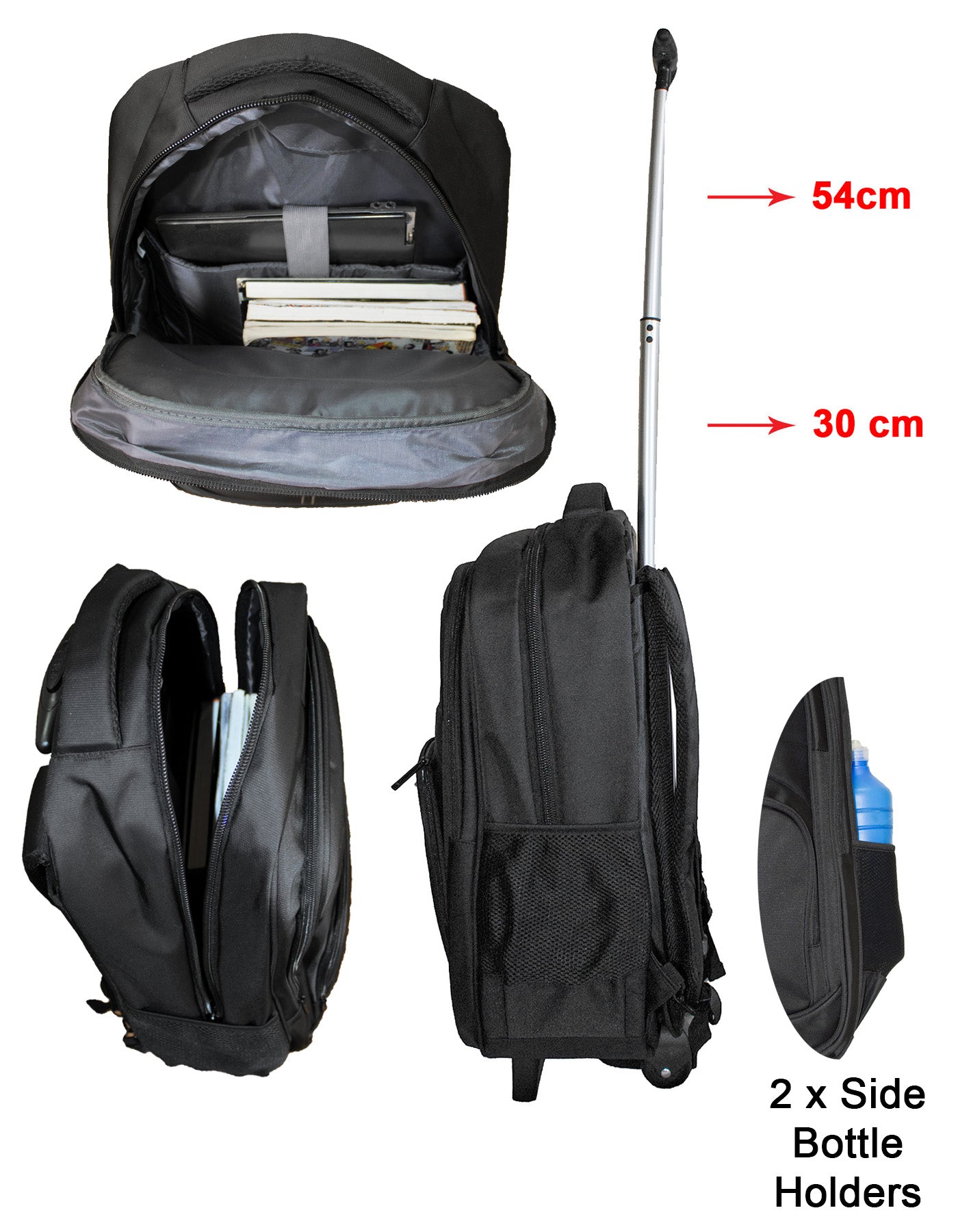 Fino Black Horse ST335 Nylon 17” Laptop Business Trolley Laptop Backpack