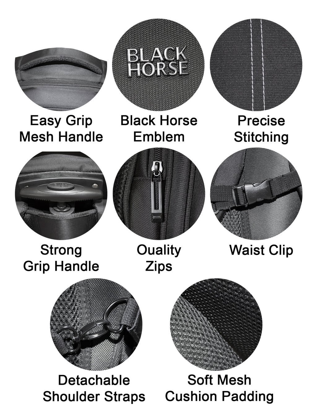 Fino Black Horse ST335 Nylon 17” Laptop Business Trolley Laptop Backpack