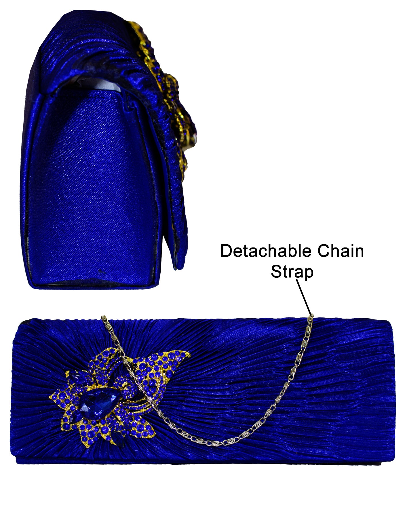 Fino T882 Elegant & Fancy Women’s Satin Clutch Bag with Chain