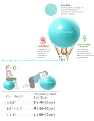 Tumaz Care YB075 Premium Yoga/Pilates/Pregnancy/Birth/Exercise Ball - 75cm