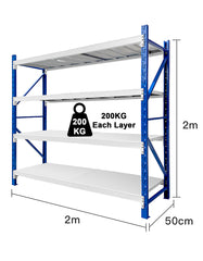 Fino Z6-260-3M Medium Duty Boltless Metal Warehouse Four Tier Shelves