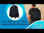 Fino 1419F-12 Waterproof Nylon 15 inch Laptop Trolley Backpack
