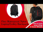 Fino 1419F-15 Waterproof Nylon 15 inch Laptop Trolley Backpack