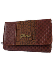 Fino 1004-093 Faux Leather Woven Design Card Holder Organiser Purse