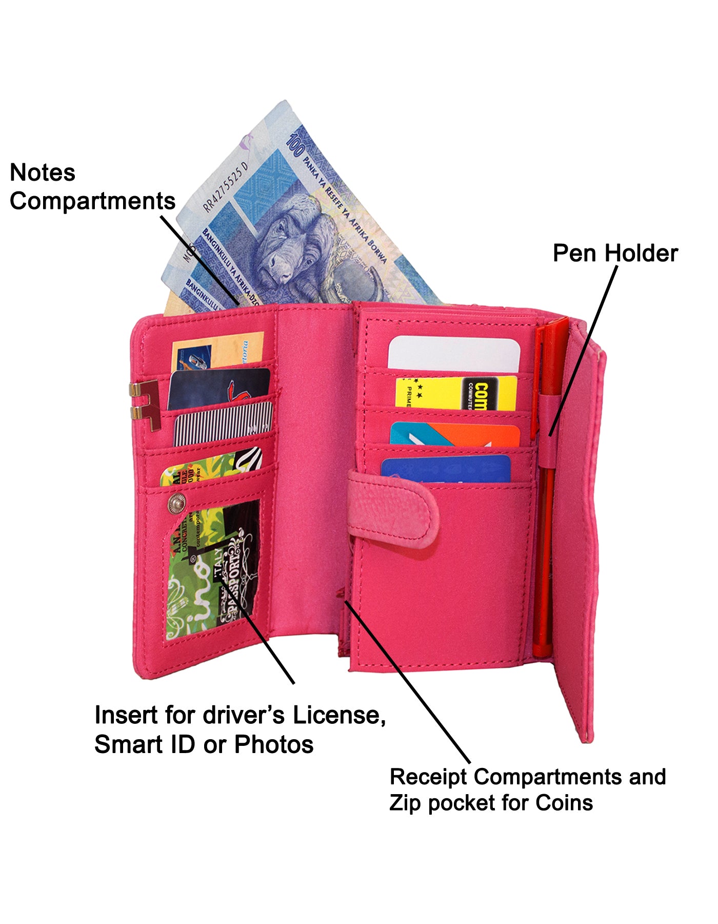 Fino 1260-093 Faux Leather Pebbled Embossed Card Holder Organiser Purse