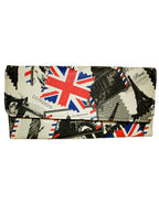 Fino 1655-765 Faux Leather London & Paris Design Long Card Holder Purse