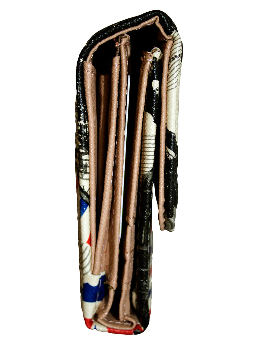 Fino 1655-765 Faux Leather London & Paris Design Long Card Holder Purse