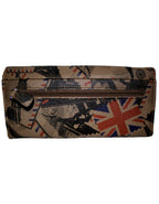 Fino 1655-765 Faux Leather London & Paris Design Long Card Holder Purse