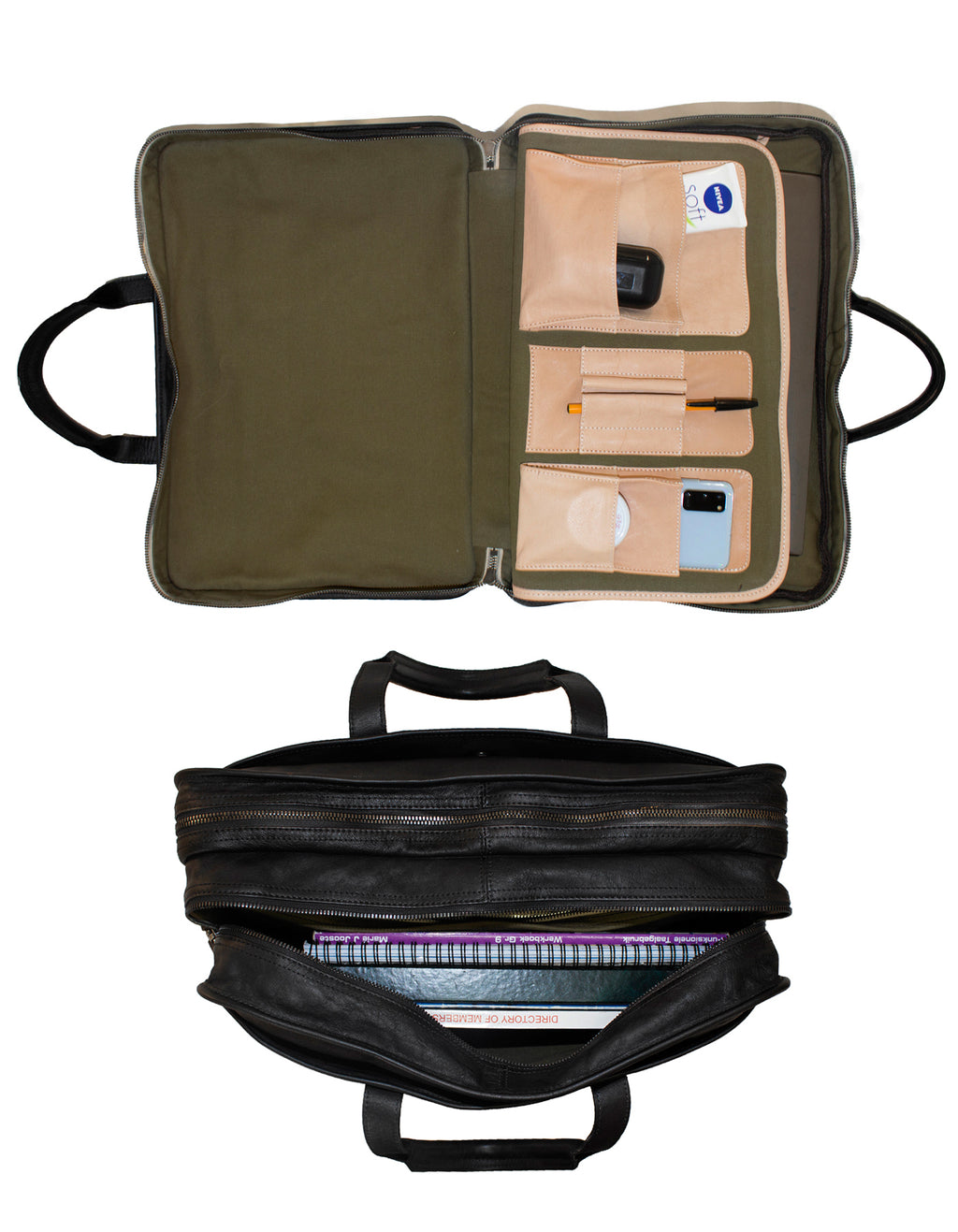 Fino Full Grain Italian Aniline Nappa Leather Laptop Bag