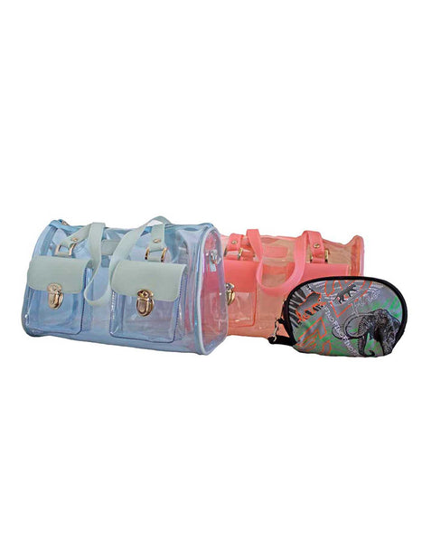 Fino 23840+23840+SKH-212 Clear Jelly Toiletry Bag & Pouch Value set