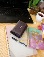 Fino 261-093 Suede Pebbled Embossed Card Holder Organiser Purse