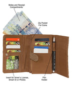 Fino 261-093 Suede Pebbled Embossed Card Holder Organiser Purse