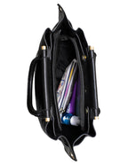 Fino 2826+51125 Faux Leather Stud Design Zip Handbag with Purse - Black