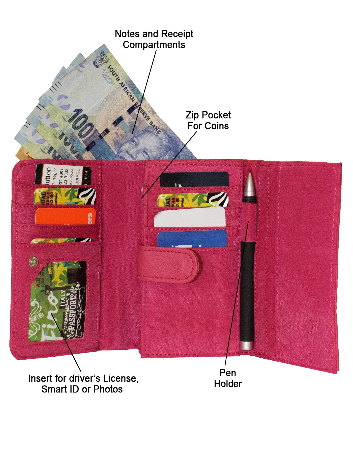 Fino 33-093 Faux Leather Neatly Stitched Design Card Holder Organiser Purse